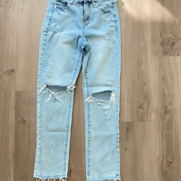 INC denim jeans Size us2/ 26. Blue ripped straight leg - Picture 2 of 9